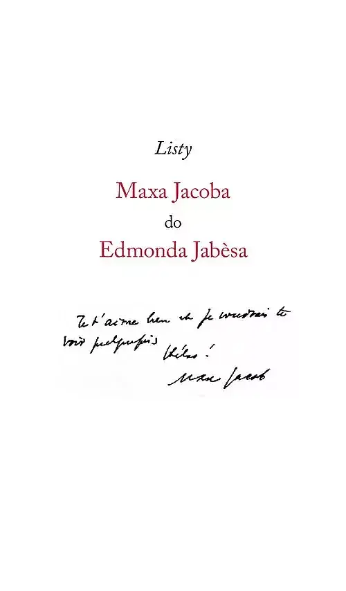 Listy Maxa Jacoba do Edmonda Jabesa