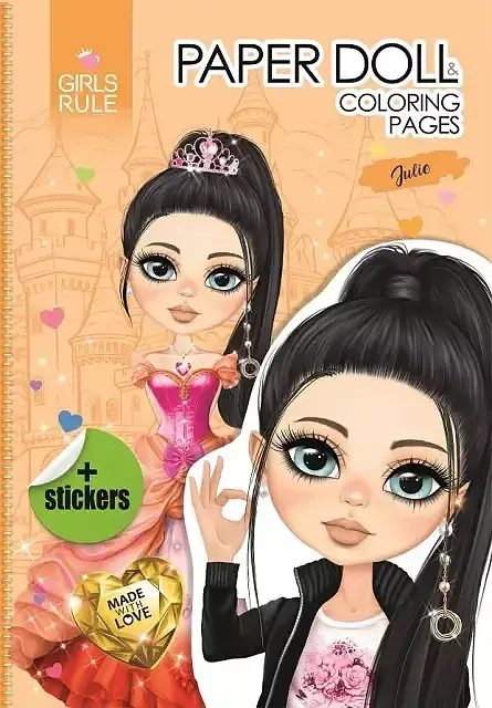 Papierowa lalka do wycinania z naklejkami julie