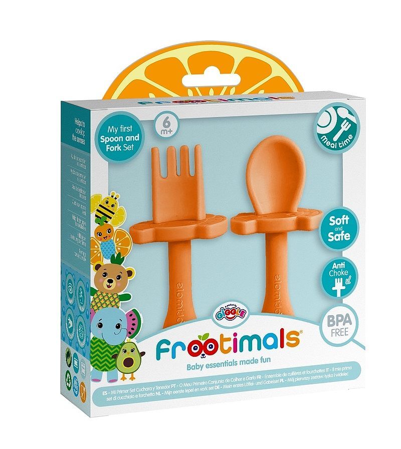 Zestaw łyżeczka i widelec frootimals orangiefly bpa free