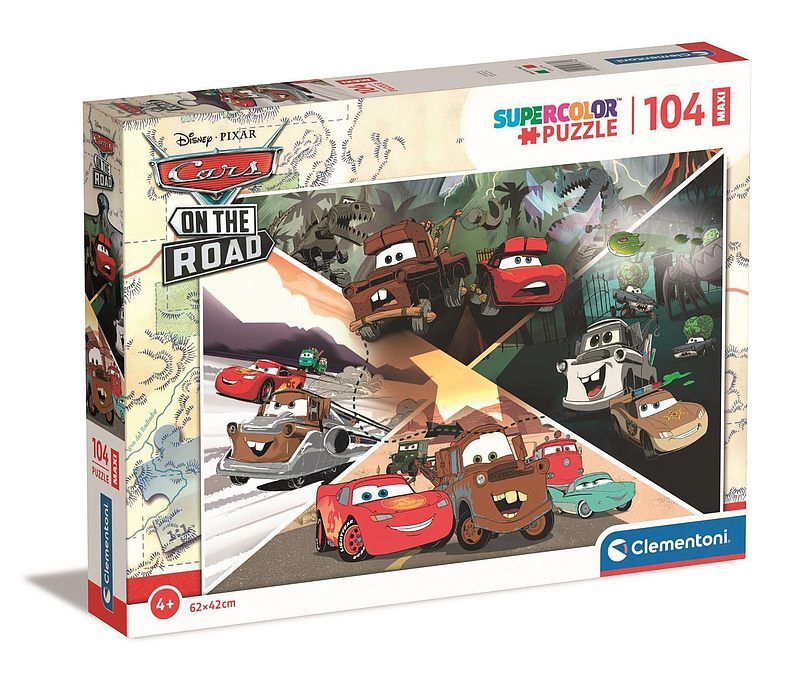 Puzzle 104 maxi super color disney cars on the road 23774