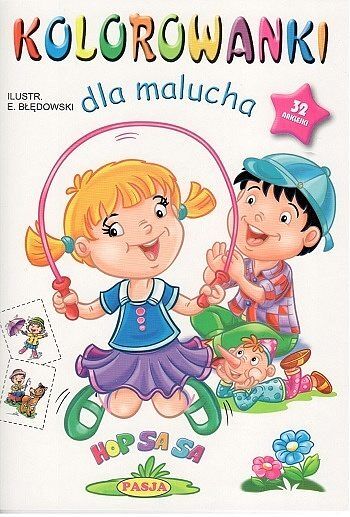 Hop sa sa kolorowanki dla malucha z naklejkami