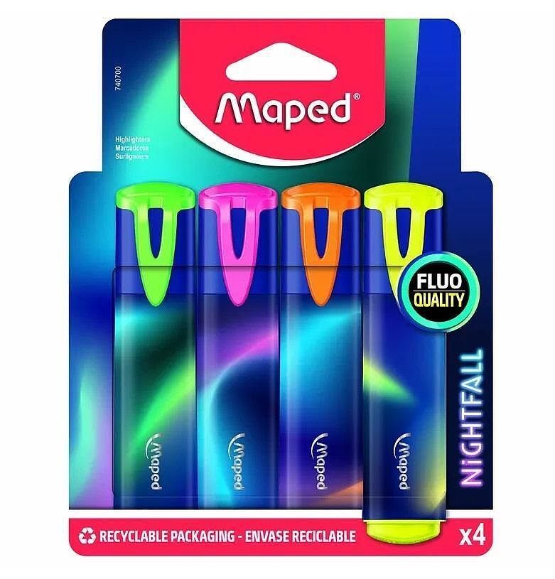 Zakreślacz nightfall  maped 4 kolory blister