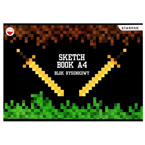 Blok rysunkowy A4 20 kartek biały Pixel Game 20 sztuk