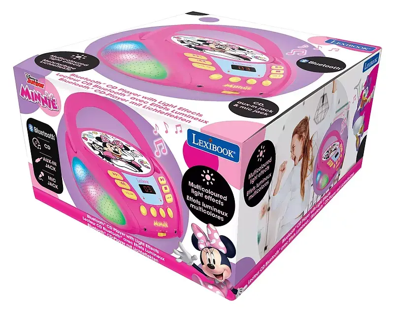 Odtwarzacz cd bluetooth myszka minnie z efektami świetlnymi rcd109mn