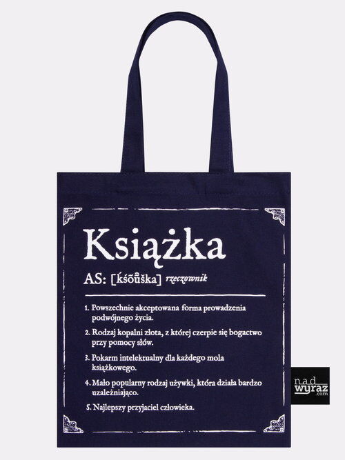 Torba na książki bawełniana Definicja książki granatowa