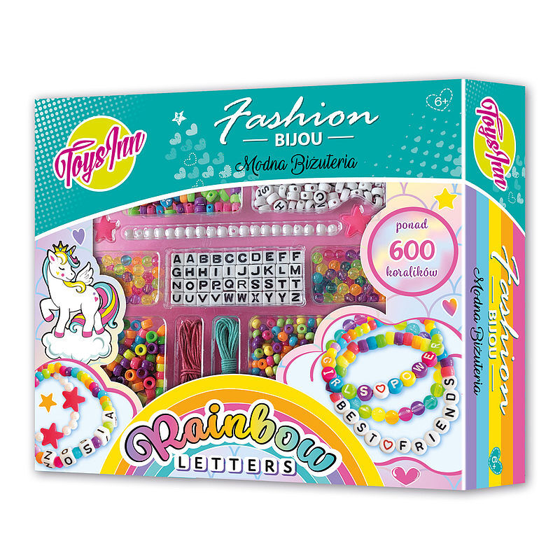 Fashion Bijou Rainbow Letters Zestaw koralików