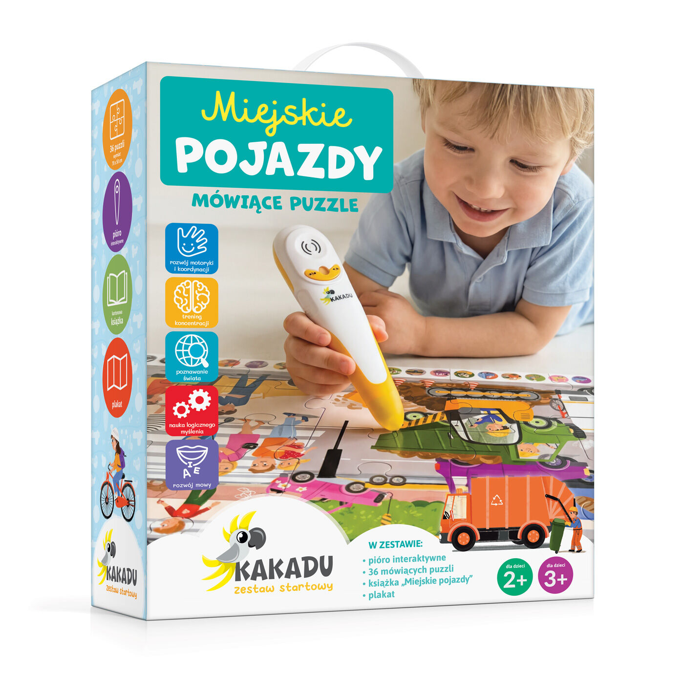 Mówiące puzzle interaktywne "Miejskie pojazdy"