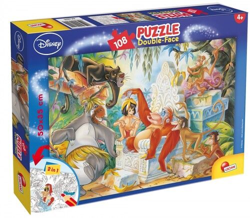 Puzzle dwustronne plus Księga Dżungli 108
