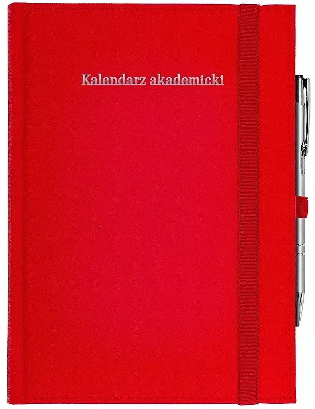 Kalendarz akademicki 2024/2025 A5T Cross z gumką czerwony