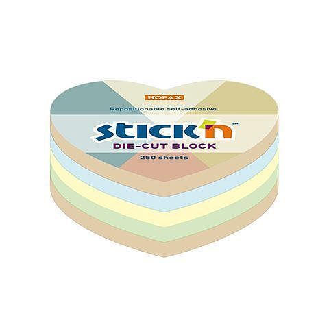 Notes samoprzylepny serce 64x67mm mix 4 kolorów maped recykling 250k