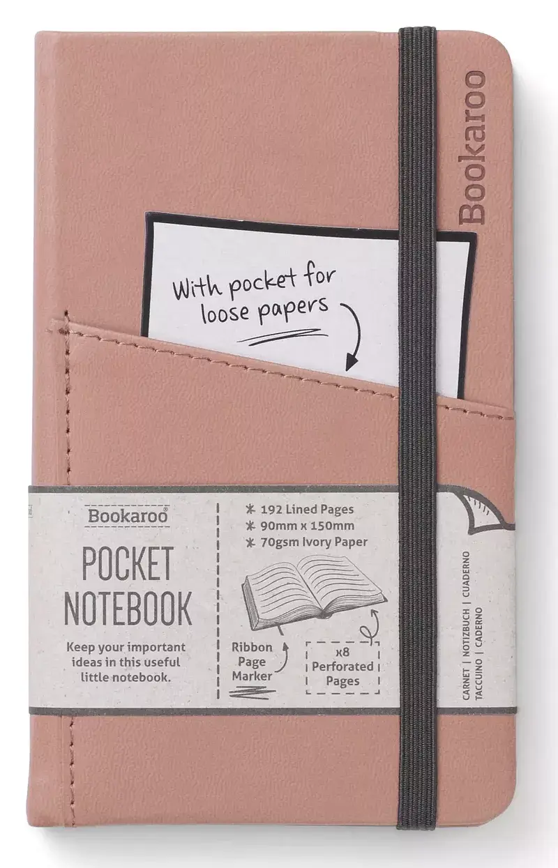Notatnik a6 bookaroo journal pocket pudrowy