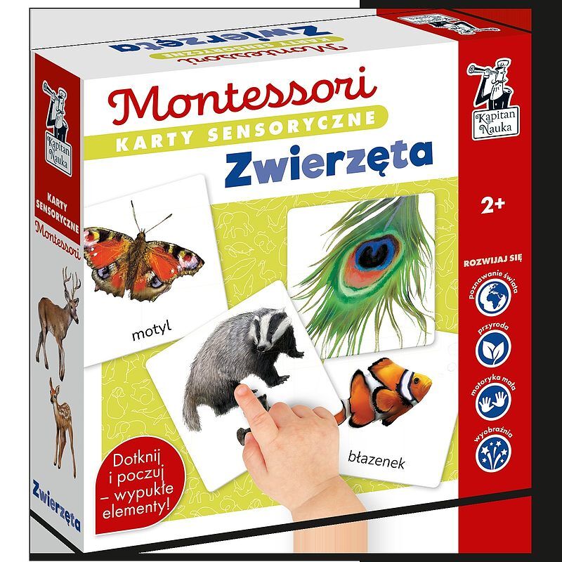 Montessori. Karty sensoryczne. Zwierzęta 2+. Kapitan Nauka