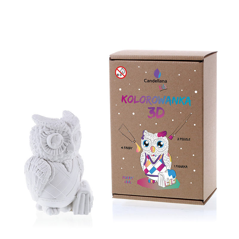 Kolorowanka 3d funny owl
