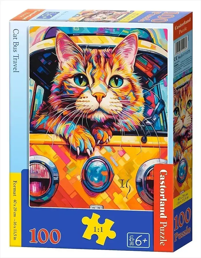 Puzzle 100 cat bus travel b-111275
