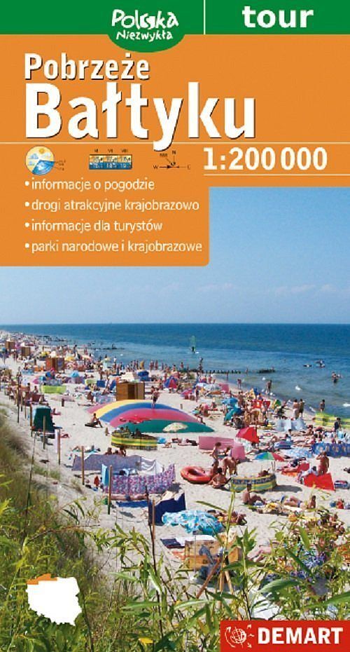 Pobrzeże Bałtyku. Mapa turystyczna Plastik w skali 1:200 000