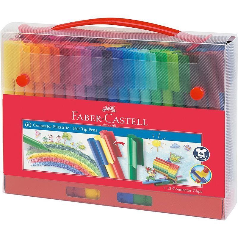 Flamastry connector faber-castell  60 sztuki w walizce