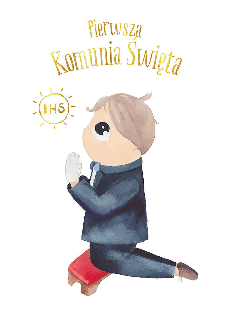 Karnet b6 komunia chłopiec