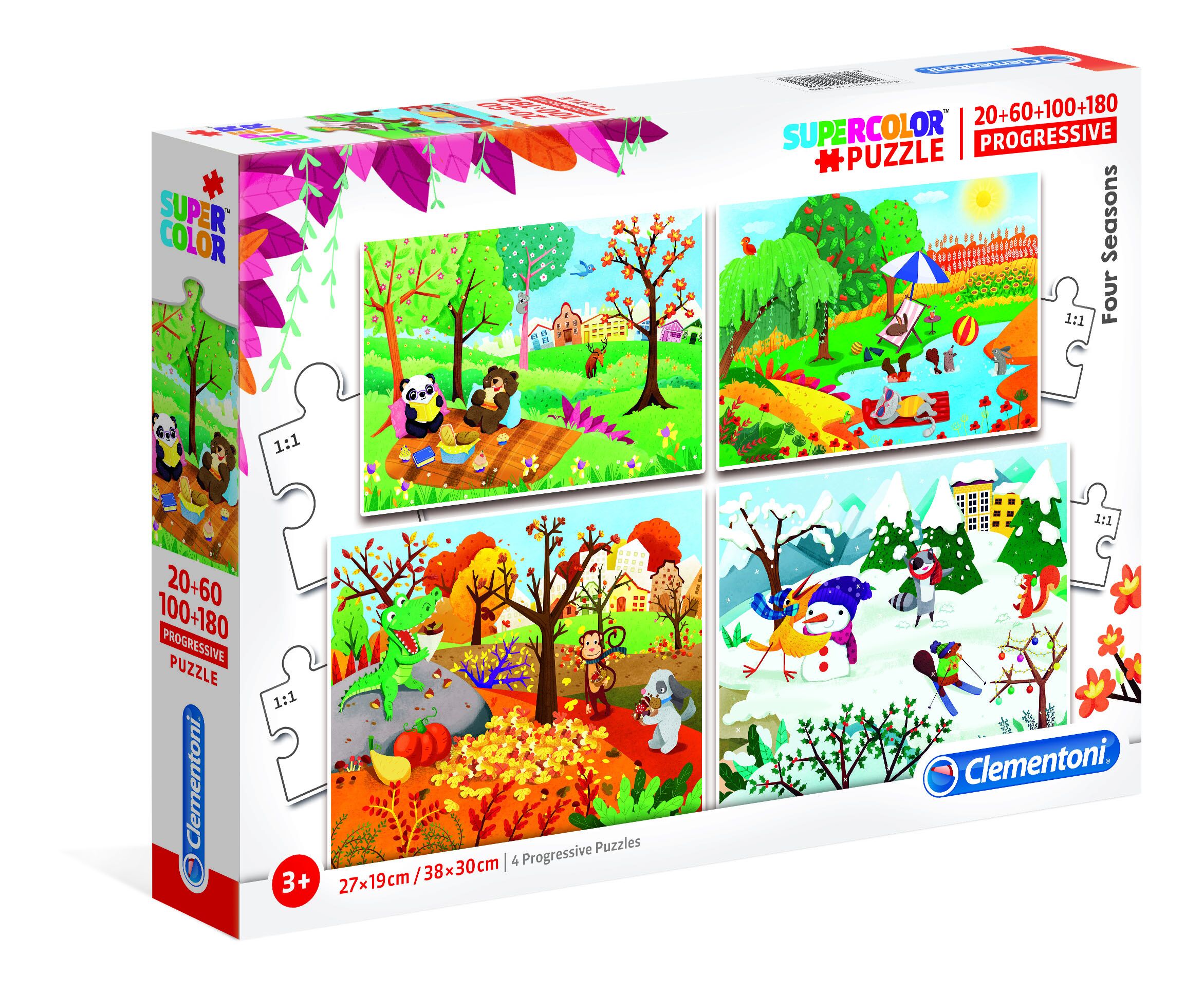 Puzzle 4w1 (20,60,100,180) progressive super kolor Pory roku 21408