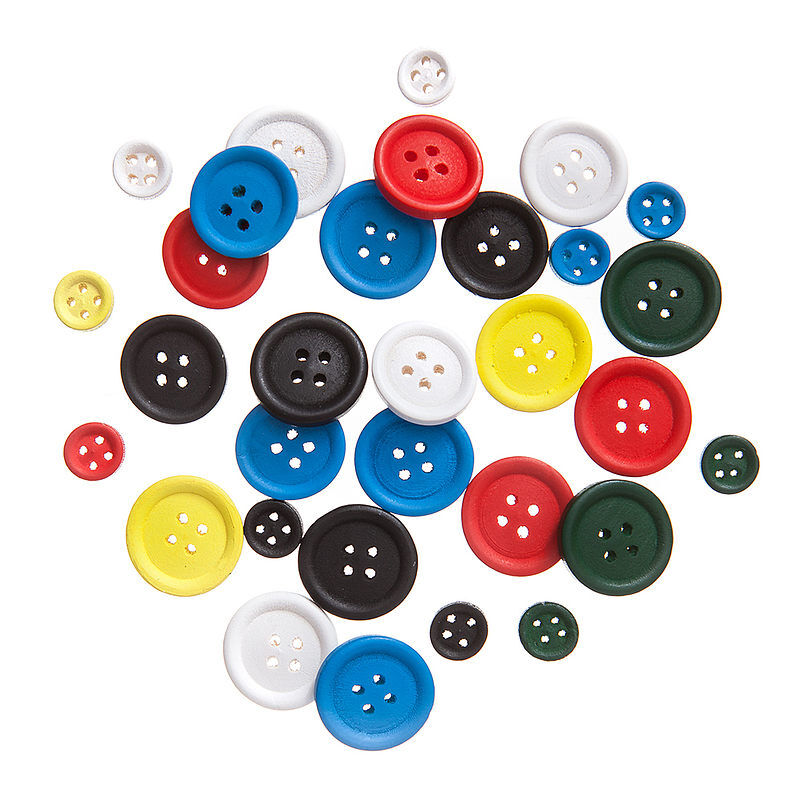 Guziki drewniane brights mix 30 szt