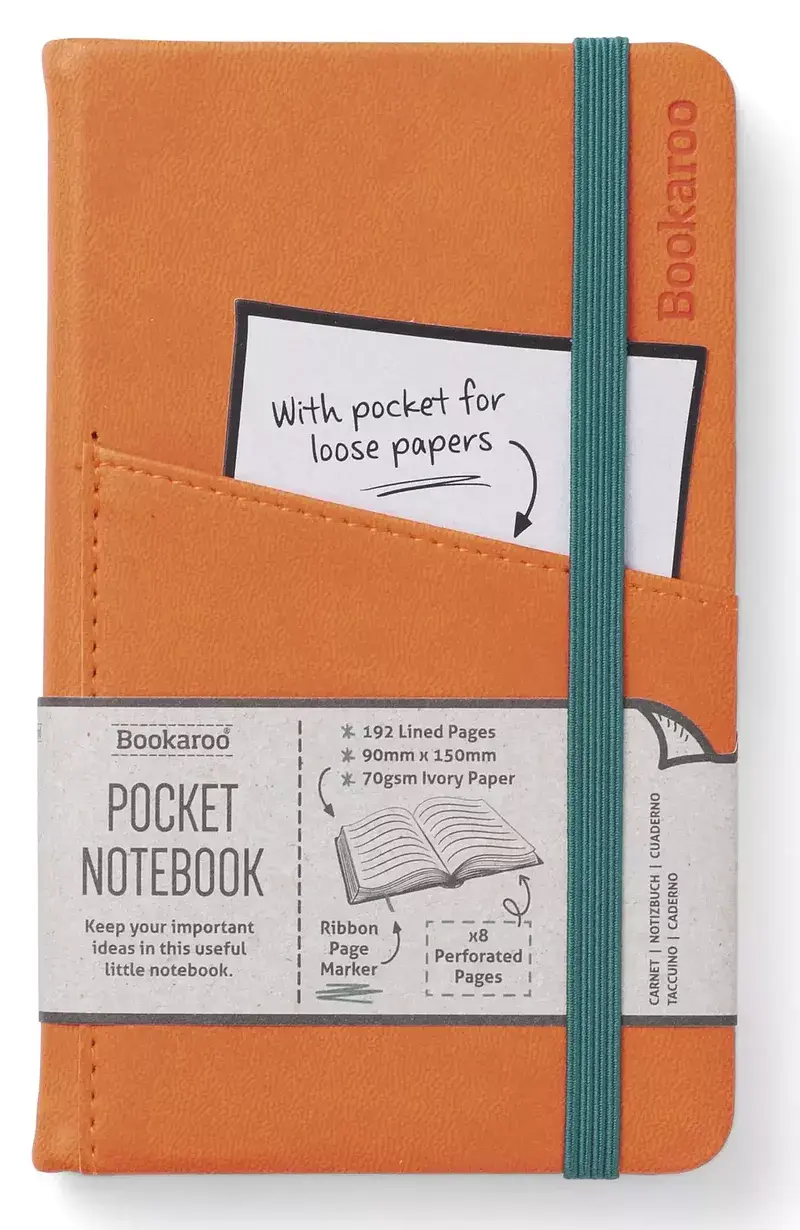 Notatnik a6 bookaroo journal pocket pomrańczowy