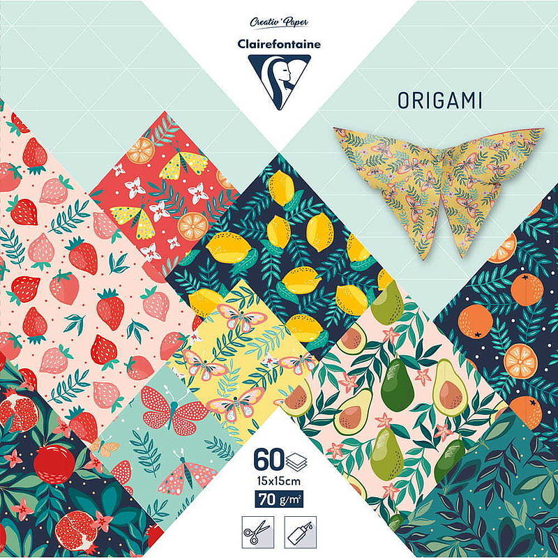 Papier do origami 15x15 cm -  60 arkuszy - Fruit garden
