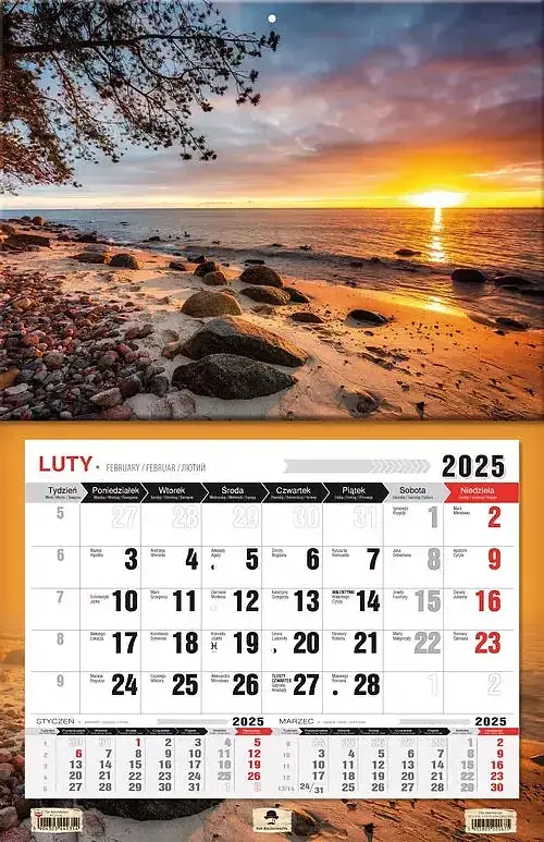 Kalendarz 2025 jednodzielny plaża orłowo ktj-3xl v. 15