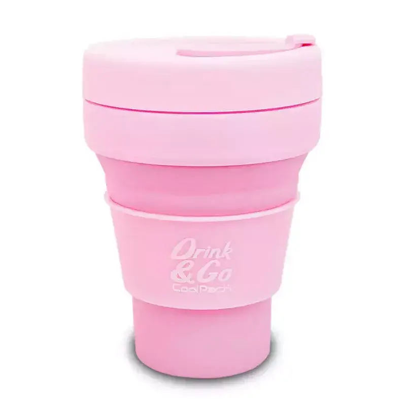 Kubek silikonowy 355 ml pastelowy powder pink