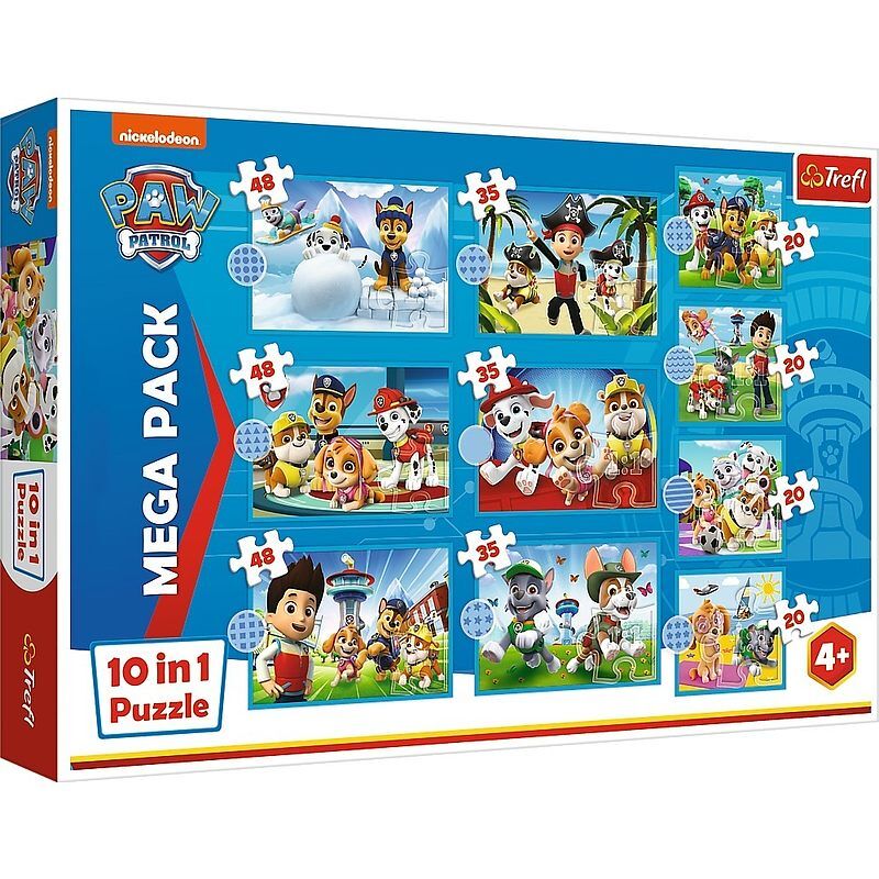 Puzzle 10 w 1 niezawodna drużyna psiego patrolu 96001