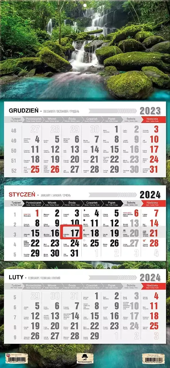 Kalendarz 2024 trójdzielny strumyk kt1-v. 44