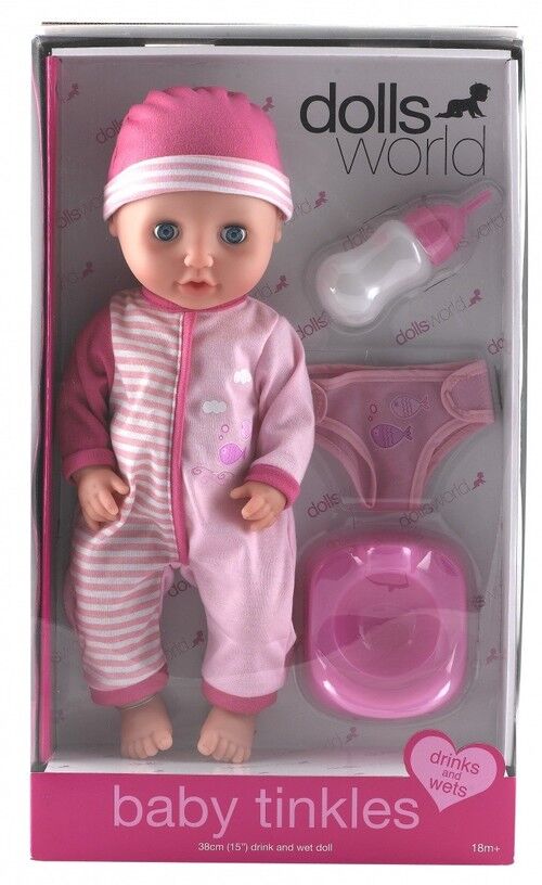 Lalka bobas 38 cm Baby tinkles różowa