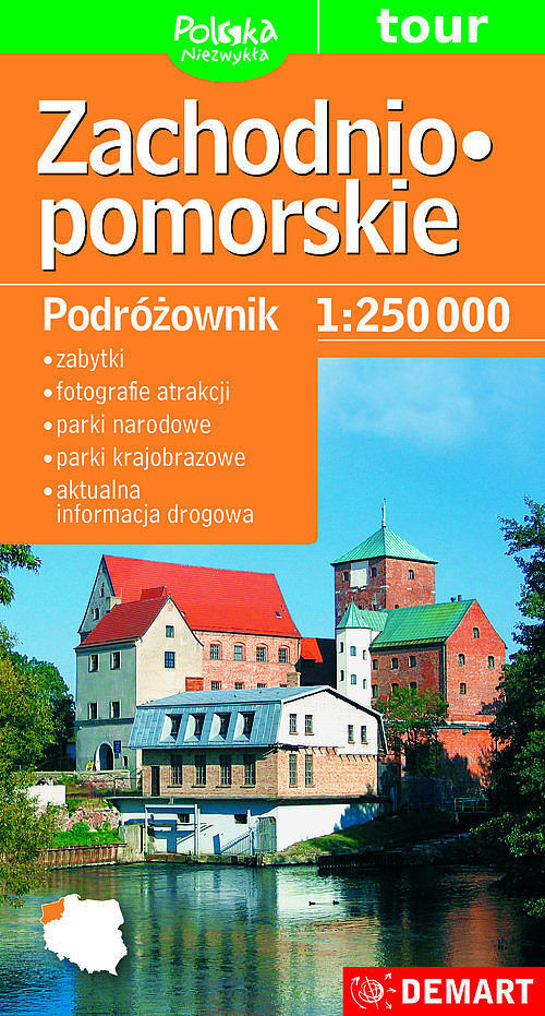 Zachodniopomorskie. Podróżownik - mapa turystyczna Plastik w skali 1:250 000