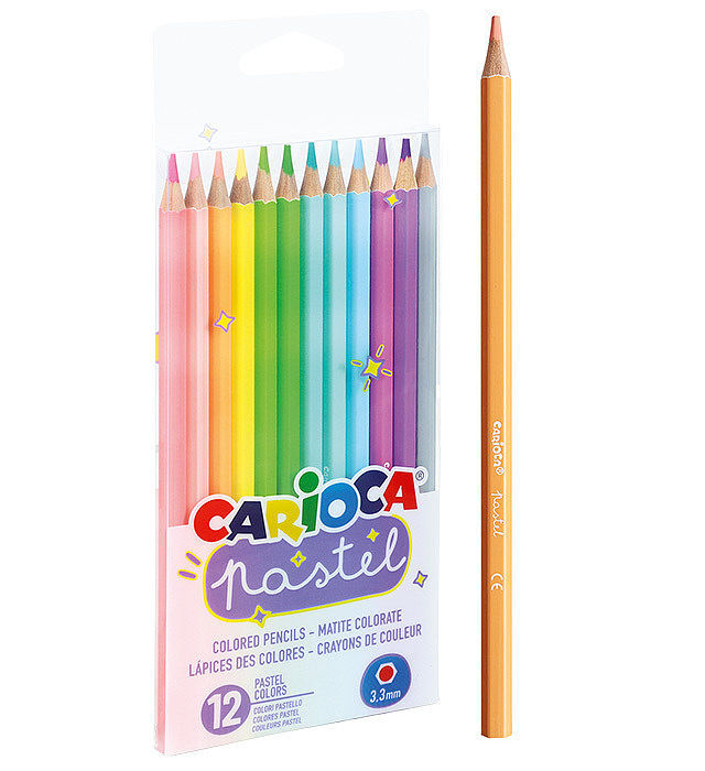 Kredki ołówkowe pastelowe carioca 12 kol. (43034)