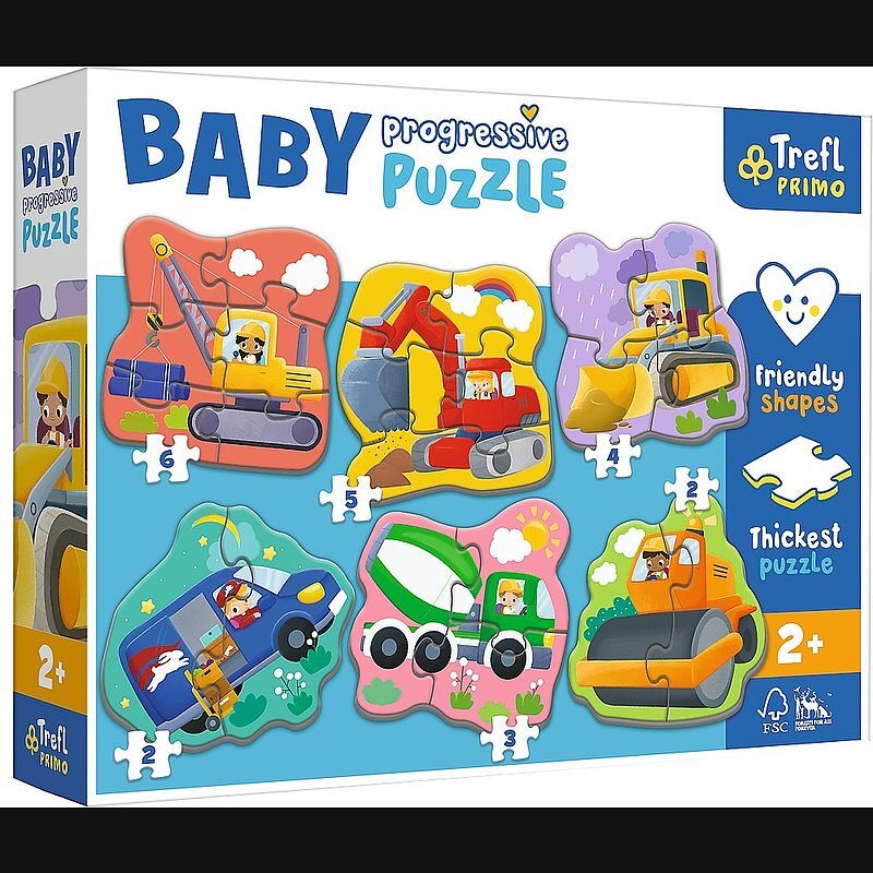Puzzle baby progressive pojazdy 44004
