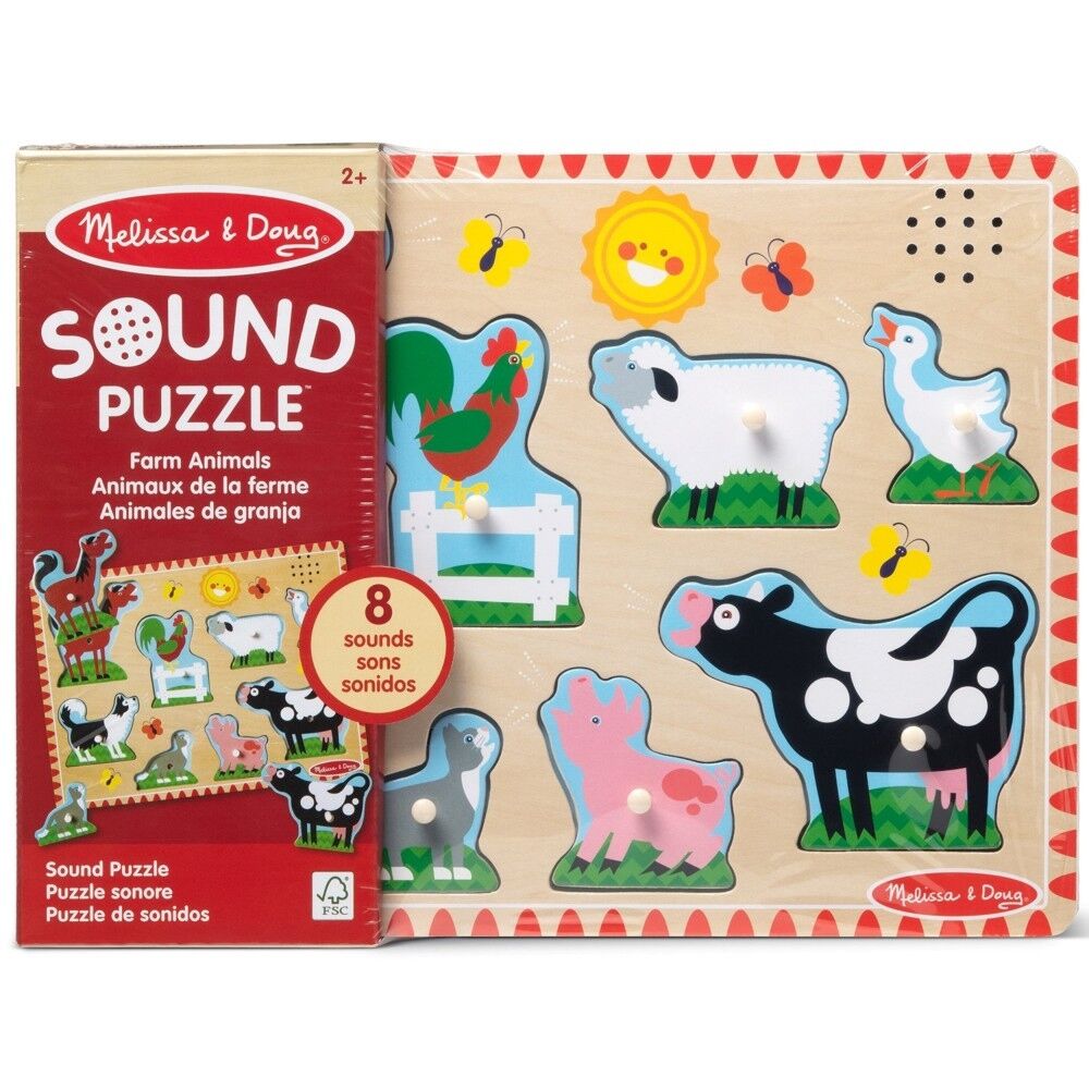 Mellisa&Doug Muzyczne drewniane puzzle Farma