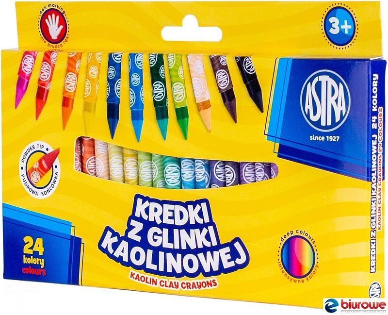 Kredki z glinki kaolinowe astra 24 kolory