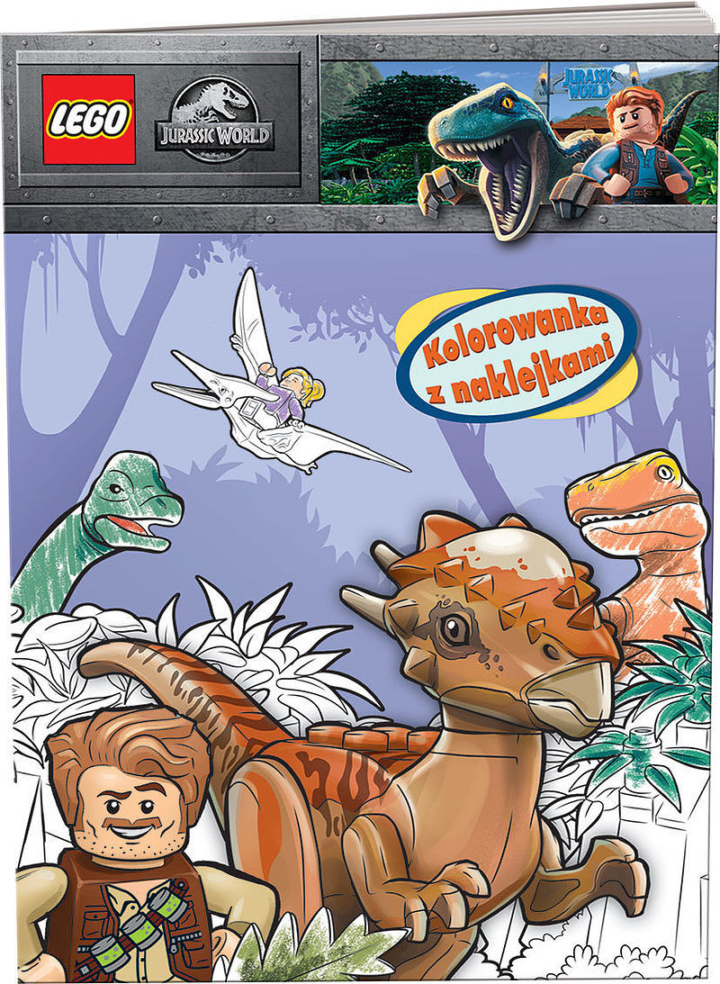 Lego jurassic world kolorowanka z naklejkami na-6203