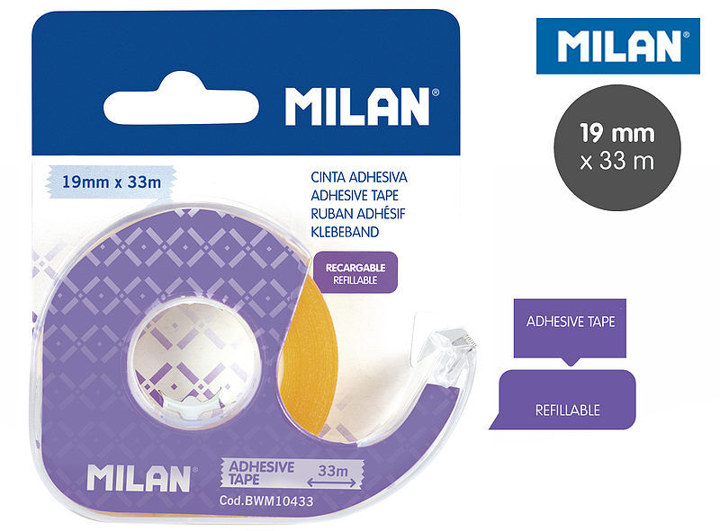 Taśma milan samoprzylepna 19 mm x 33 m z dyspenserem na blistrze