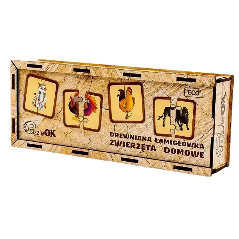 Łamigłówa drewniana zwierzęta domowe