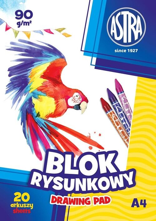 Blok rysunkowy A4 Astrapap 20 arkuszy 10 sztuk