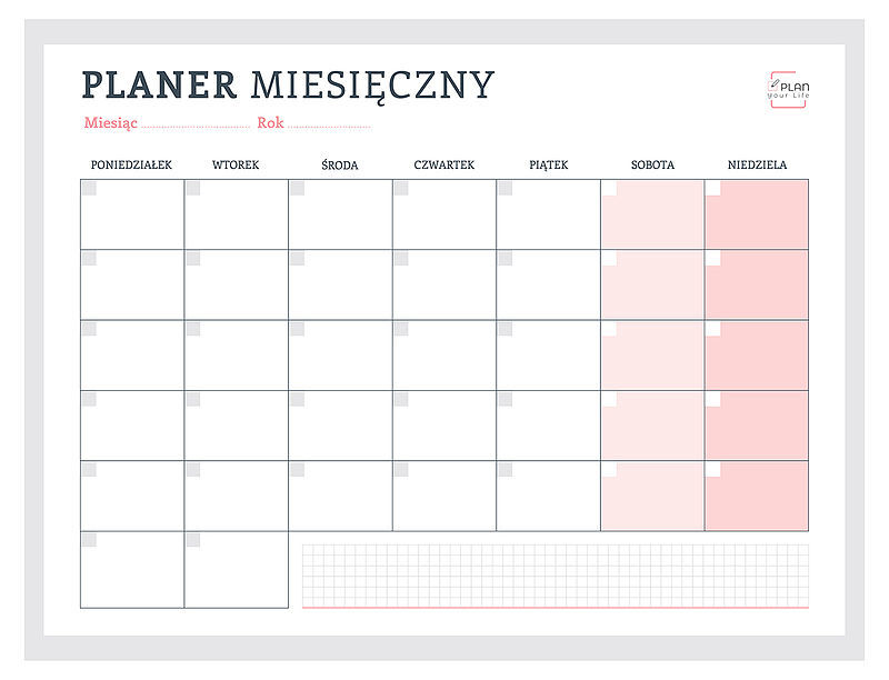 Planer magnetyczny miesięczny 40x30 z markerem