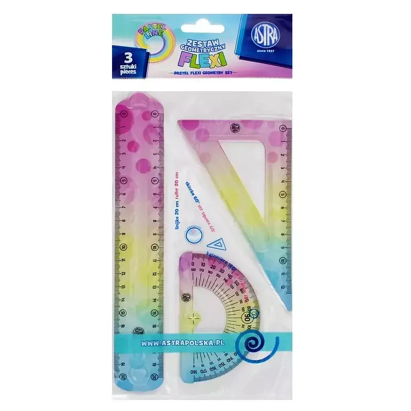 Zestaw geometryczny pastelowy flexi astra pastel line 3 elementy