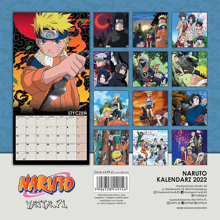 Naruto - kalendarz ścienny 2022