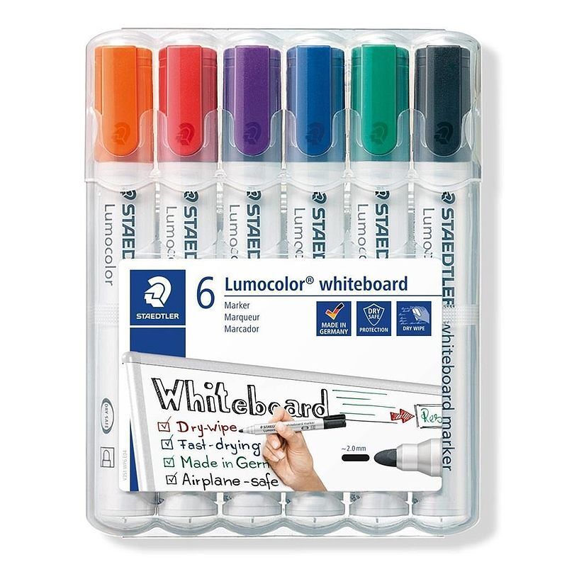 Marker lumocolor do białych tablic whiteboard staedtler okrągły 6 kolorów