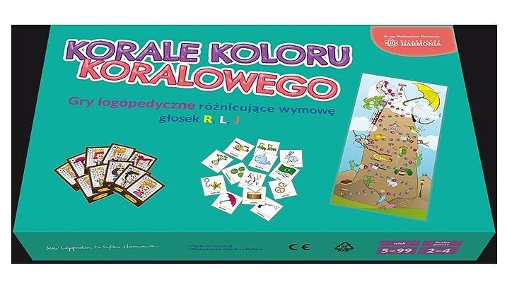 Korale koloru koralowego Gry logopedyczne