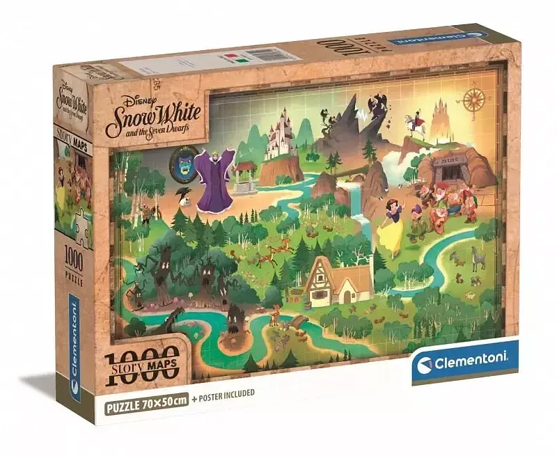 Puzzle 1000 compact  story maps snow white 39814