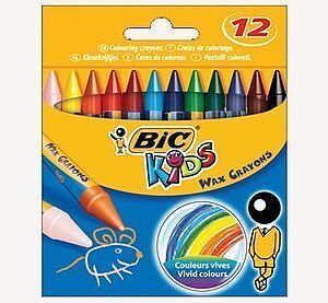 Kredki świecowe BIC Kids Wax Crayons 12 kol