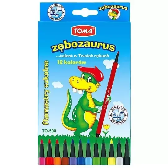 Pisaki spieralne zębozaurus 12 kolorów