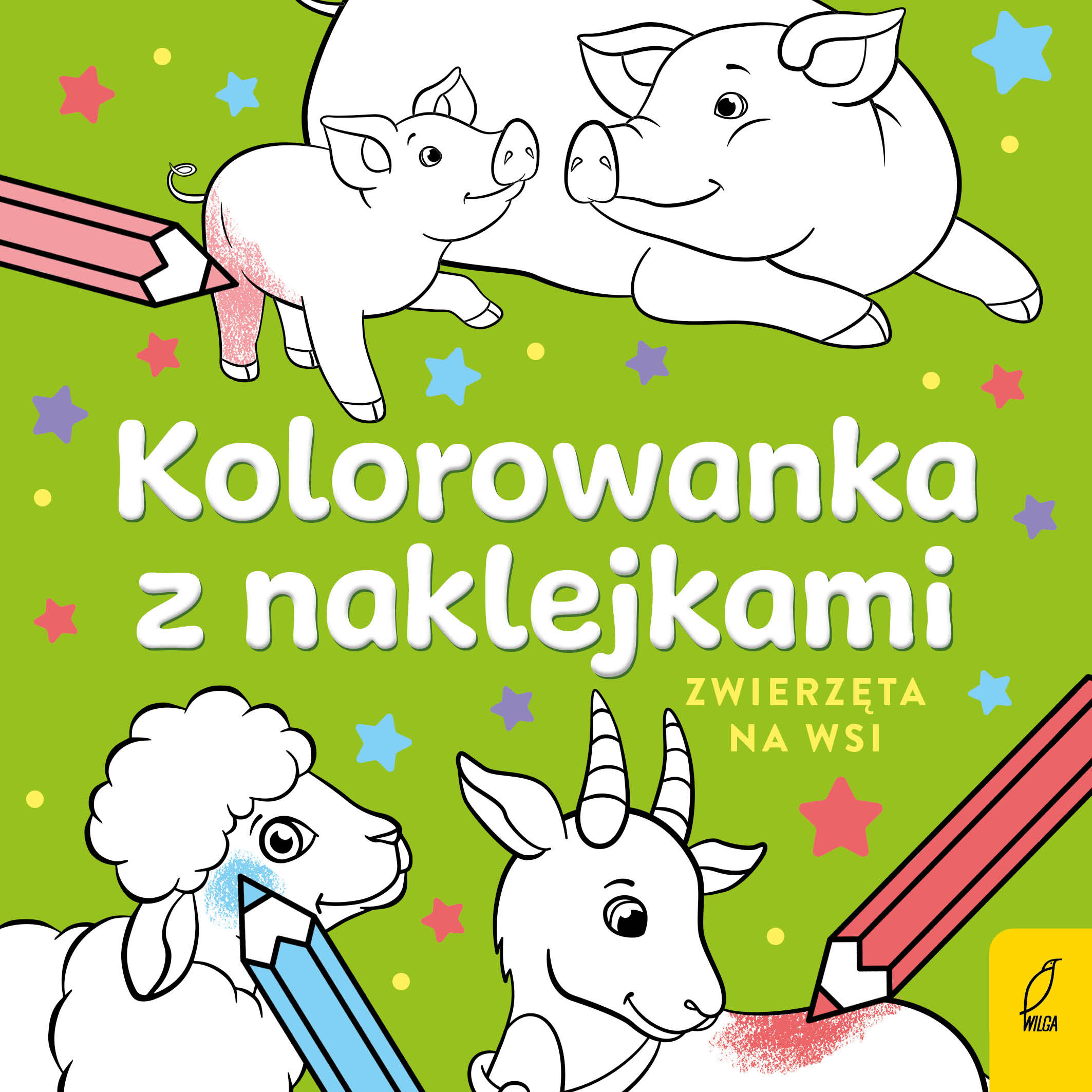 Kolorowanka z naklejkami. Zwierzęta na wsi