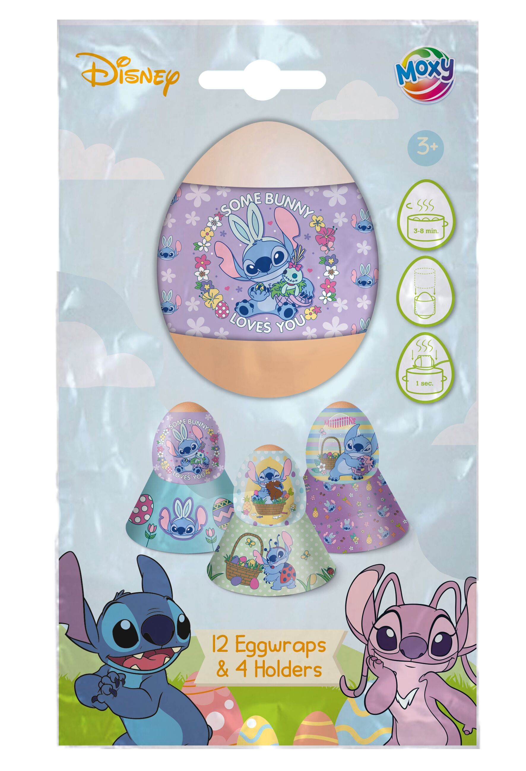 Owijka foliowa na jajka Stitch Wielkanoc 12szt +4 podstawki