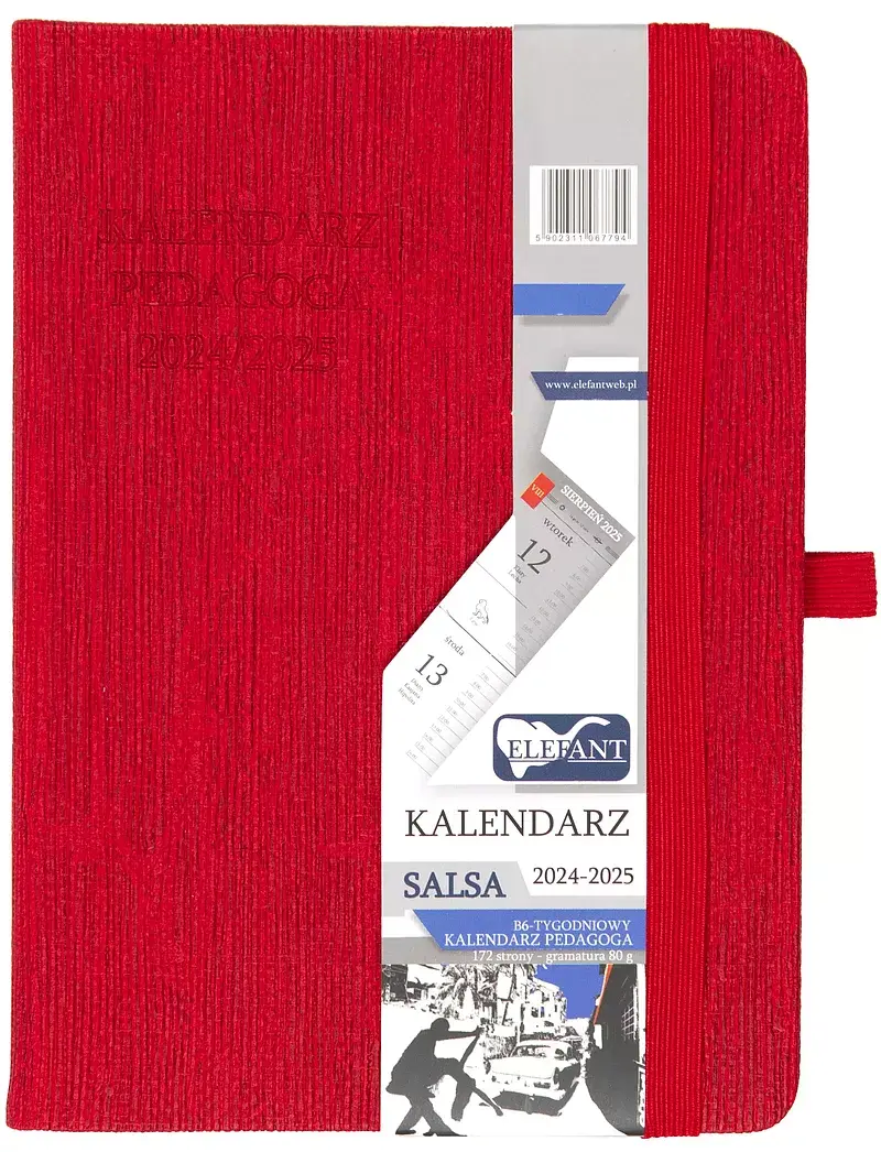 Kalendarz pedagoga 2024/2025 salsa b6 tygodniowy czerwony